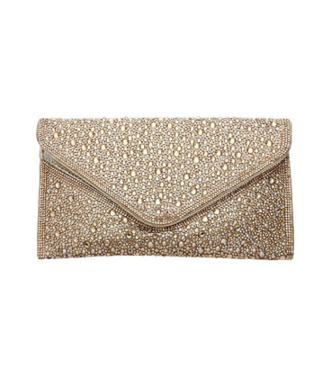 Bling Stone Studded Flap Envelope Evening Clutch Crossbody Bag