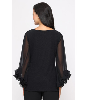 Blusa de manga 3/4 con volantes