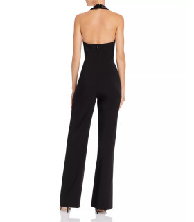 Halter neck tuxedo jumpsuit