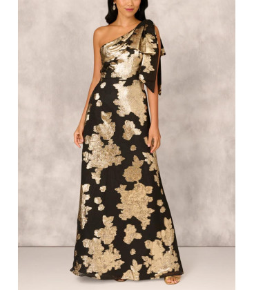 Vestido de corte A con un solo hombro