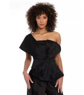 One-Shoulder Asymmetric-Bow Top