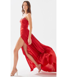 Vestido de corte A sin tirantes