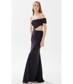 Cutout Midriff Sheath Prom Dress