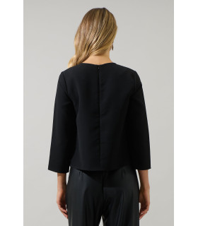 Blouse with ruffles, 3/4 sleeves