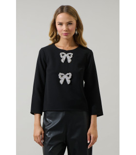 Blusa con volantes, manga 3/4