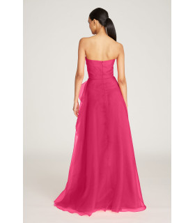 Strapless dress, cascading ruffle skirt
