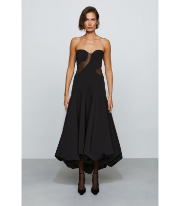 Strapless dress with flared skirt