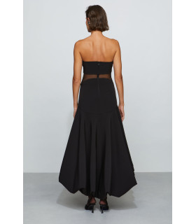 Strapless dress with flared skirt