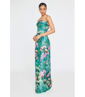 Strapless column silhouette mikado dress