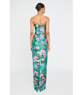 Strapless column silhouette mikado dress