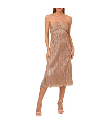 Metallic dress with slits