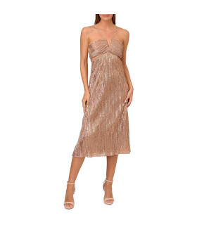 Metallic dress with slits
