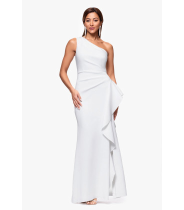 One-shoulder dress with ruffles