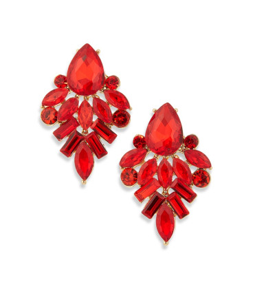 Mixed Crystal Drop Earrings