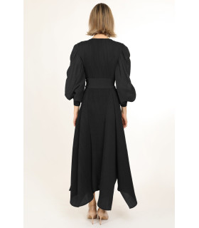 Jasper Bowtie Waist Pleats Maxi Dress