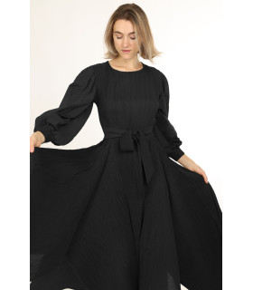 Jasper Bowtie Waist Pleats Maxi Dress