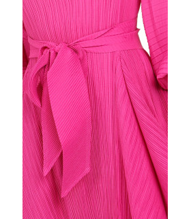 Vestido largo Jasper con pliegues en la cintura y lazo