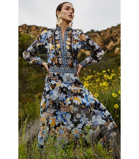 Traje de organza de lino floral