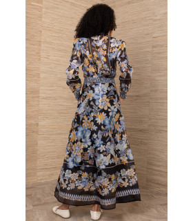 Traje de organza de lino floral