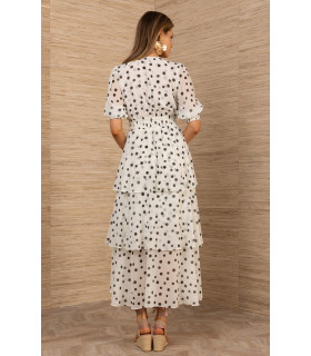 Vestido de lunares con volantes escalonados