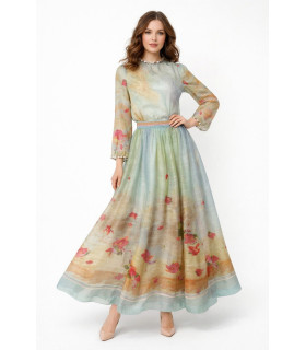 Pastel floral organza dress