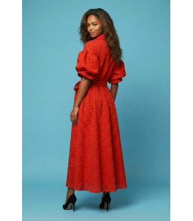 Textured dress with front buttons