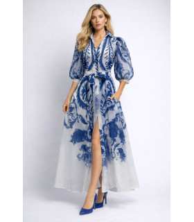 Vestido de organza con estampado