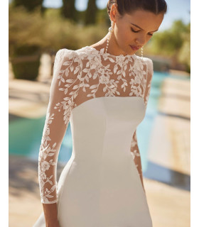 Strapless A-line satin dress