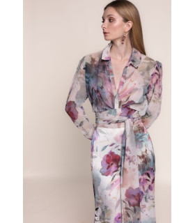 Floral print set in mauve tones with 3D flower