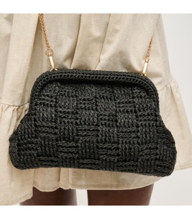 Bolso tejido en color negro