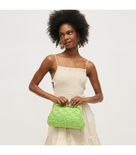 Lime green woven bag