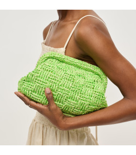 Lime green woven bag