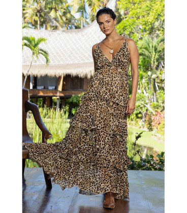 Vestido de tirantes animal print, de tiempos