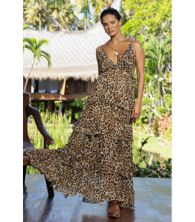 Vestido de tirantes animal print, de tiempos