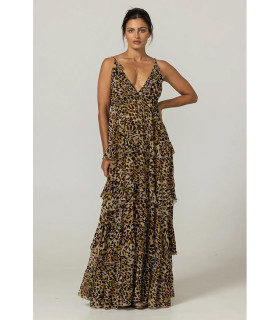 Vestido de tirantes animal print, de tiempos