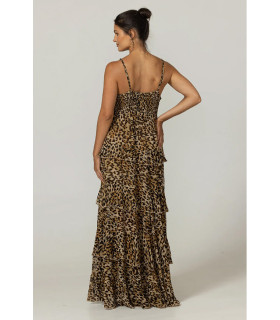 Vestido de tirantes animal print, de tiempos