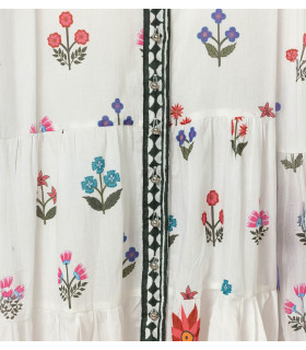 Long-sleeved dress with delicate floral motifs