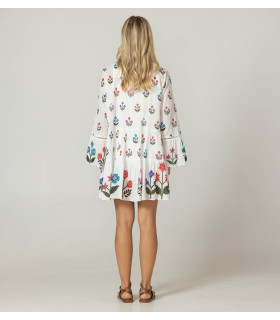 Vestido de manga larga con delicados motivos florales