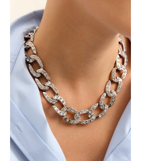 Cadena de plata con diamantes