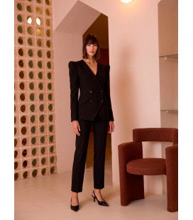 Jacket and trousers set with shoulder pads