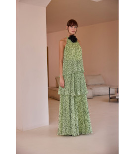 Three-layer pleated dress