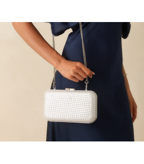 Bolso de mano con tejido metalico