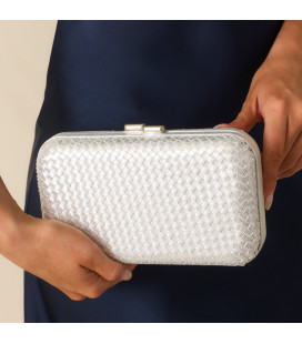 Handbag with metallic fabric