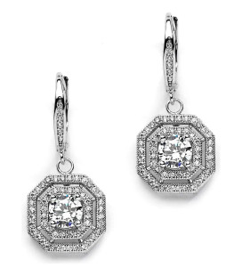Vintage earrings with cubic zirconia in the center