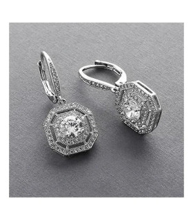 Vintage earrings with cubic zirconia in the center