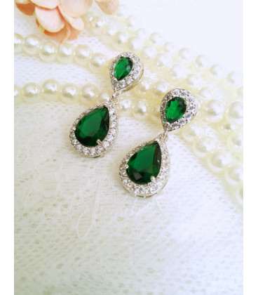Emerald teardrop earrings