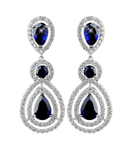 Teardrop-shaped earrings with a border of mini crystals