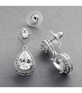 Pendientes colgantes de cristal con forma de lágrima