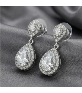 Pendientes colgantes de cristal con forma de lágrima