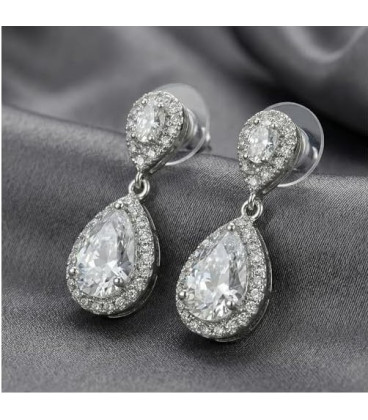 Pendientes colgantes de cristal con forma de lágrima